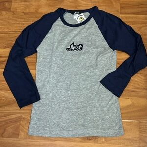 NWT …lost Baseball Sleeve Shirt with Raised Front Design